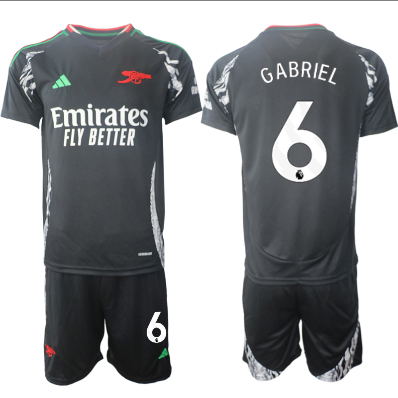 Men 2024-2025 Club Arsenal away Black #6 Soccer Jersey